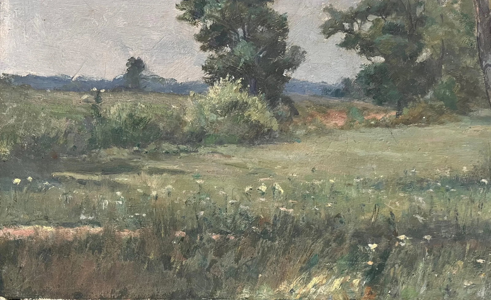 Wells Moses Sawyer (American 1863 - 1960) Oil Painting on Canvas of a Verdant New England Summer Lan - 4