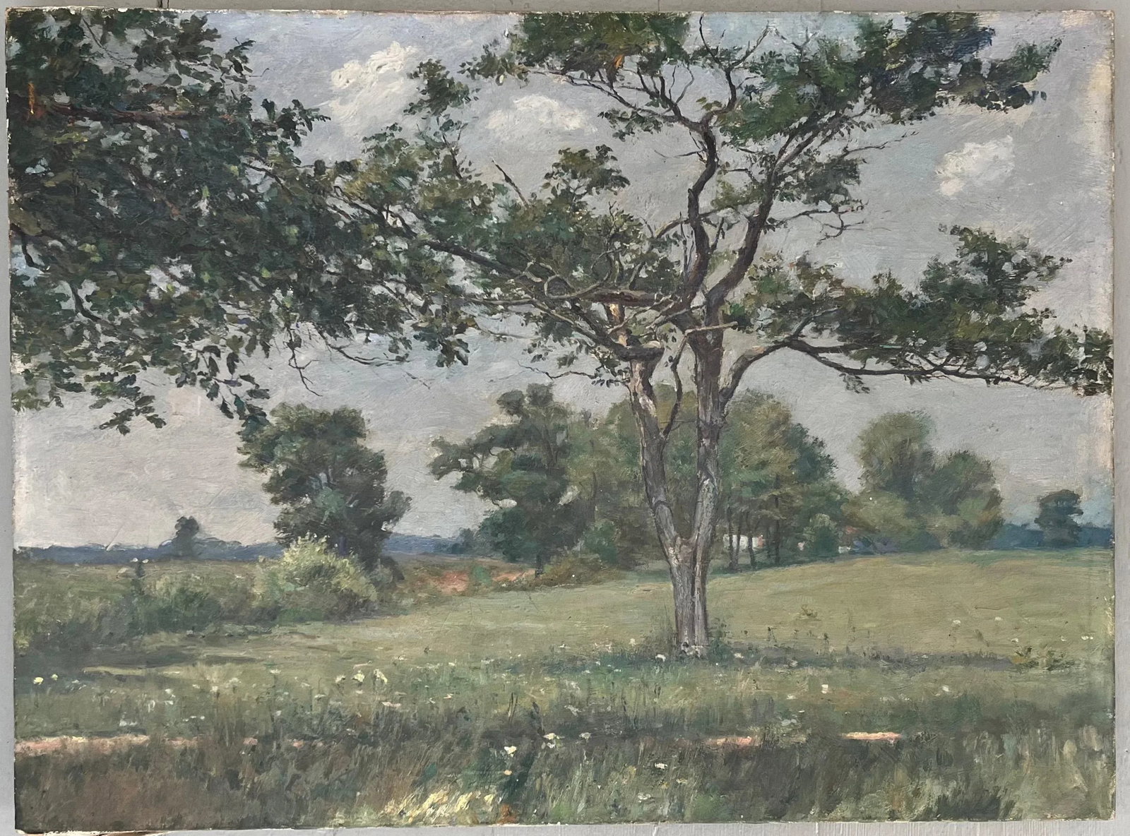 Wells Moses Sawyer (American 1863 - 1960) Oil Painting on Canvas of a Verdant New England Summer Lan - 7