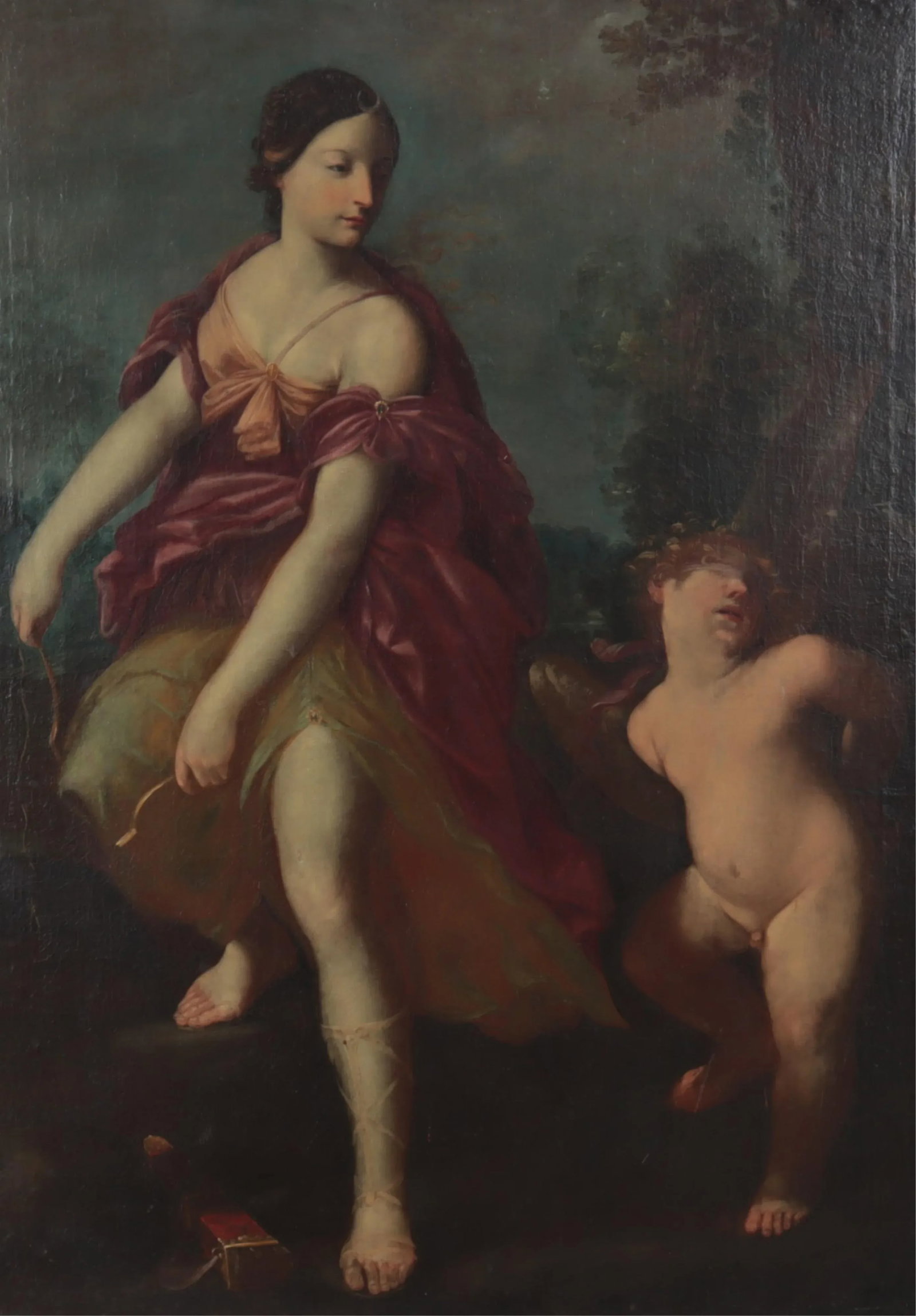 Large Antique 18th Century Italian Old Master Oil Painting on Canvas Allegory of Diana - 2