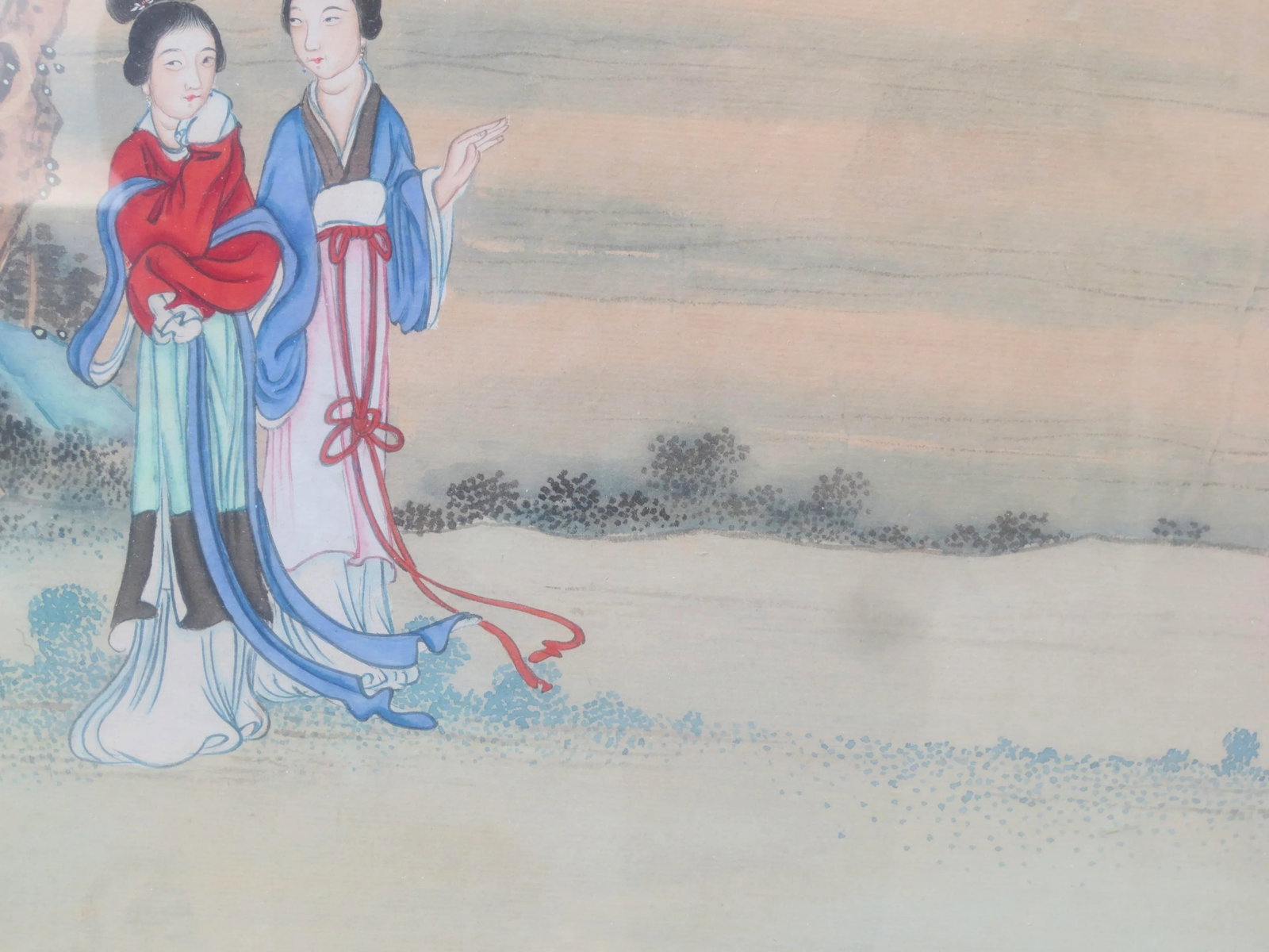 Chinese Watercolor Maidens in Landscape - 3