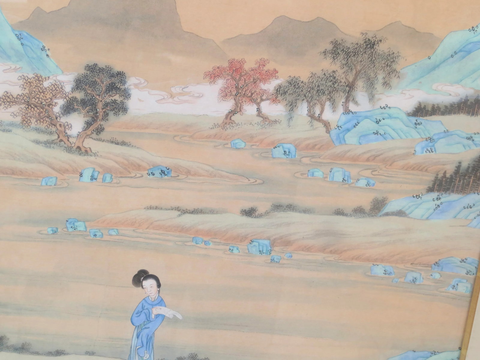 Chinese Watercolor Maidens in Landscape - 5