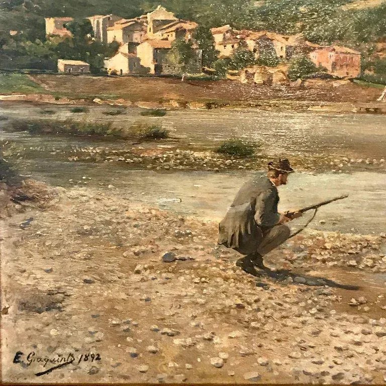 19th Century Spanish Sporting Painting by E.Gioquinto, 1892 - 4