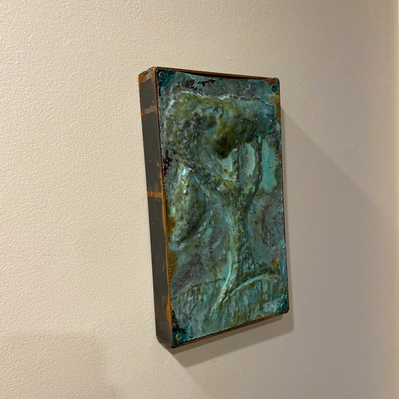 Early 21st Century Artist Made Brutalist Style Copper Tree Plaque - 2