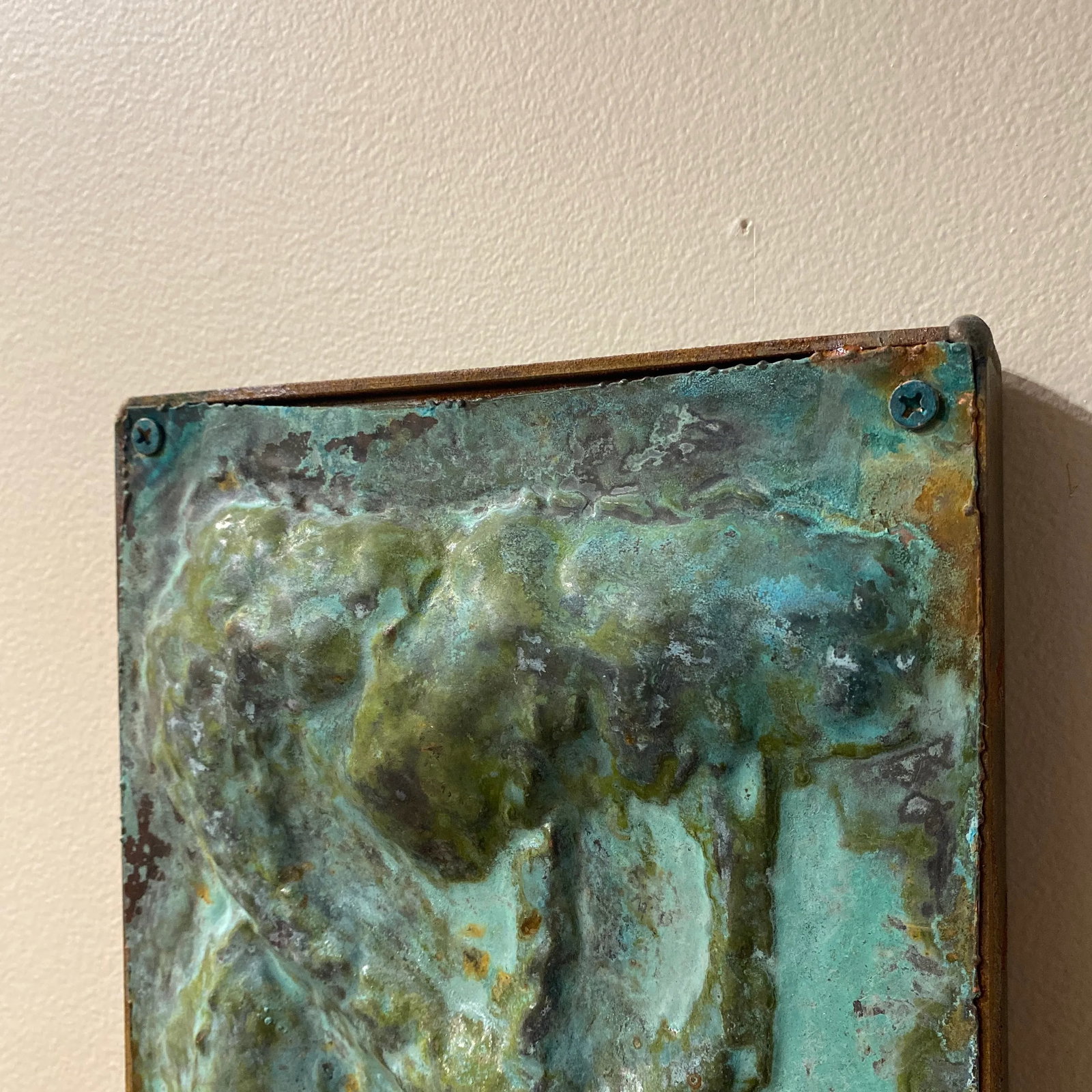 Early 21st Century Artist Made Brutalist Style Copper Tree Plaque - 4
