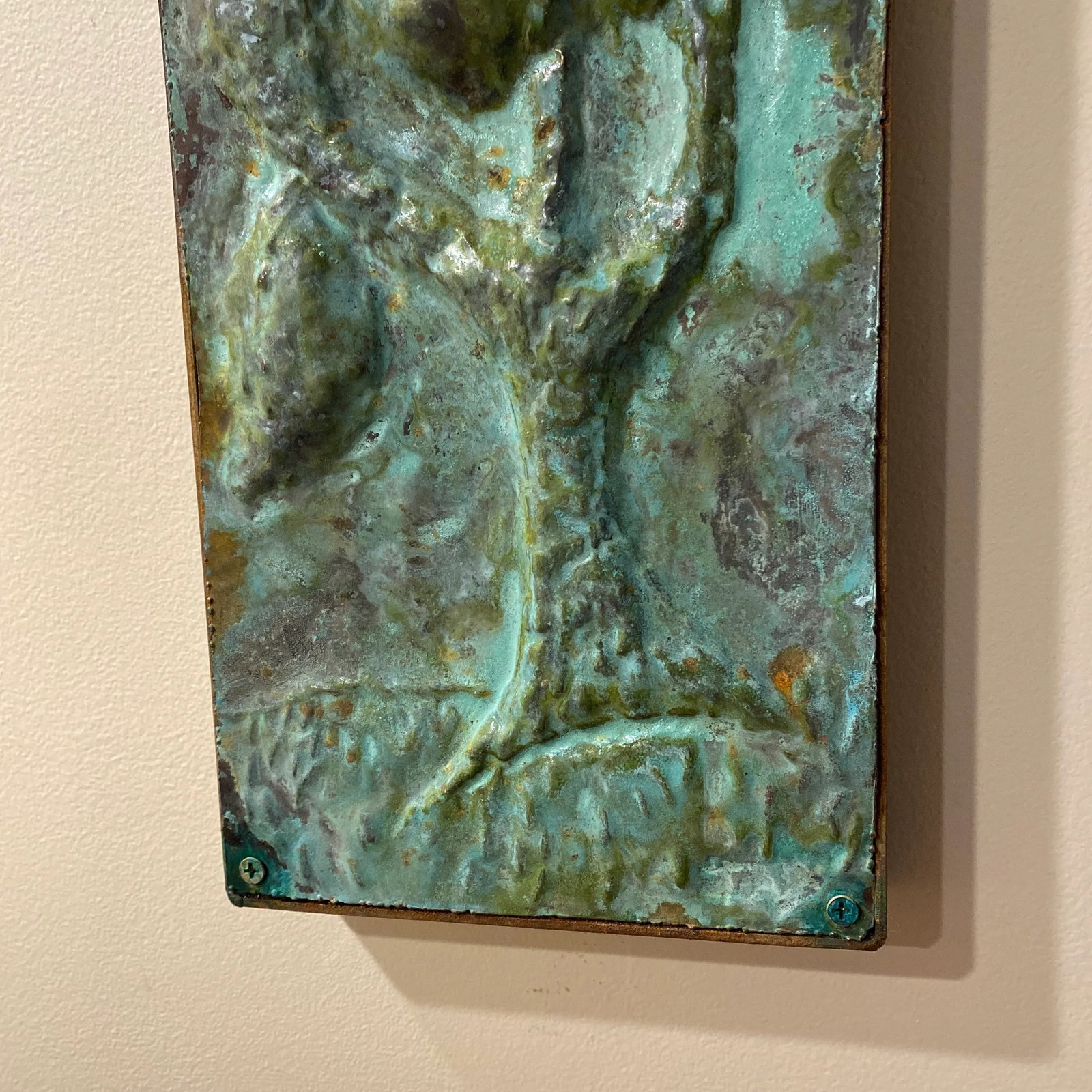 Early 21st Century Artist Made Brutalist Style Copper Tree Plaque - 5