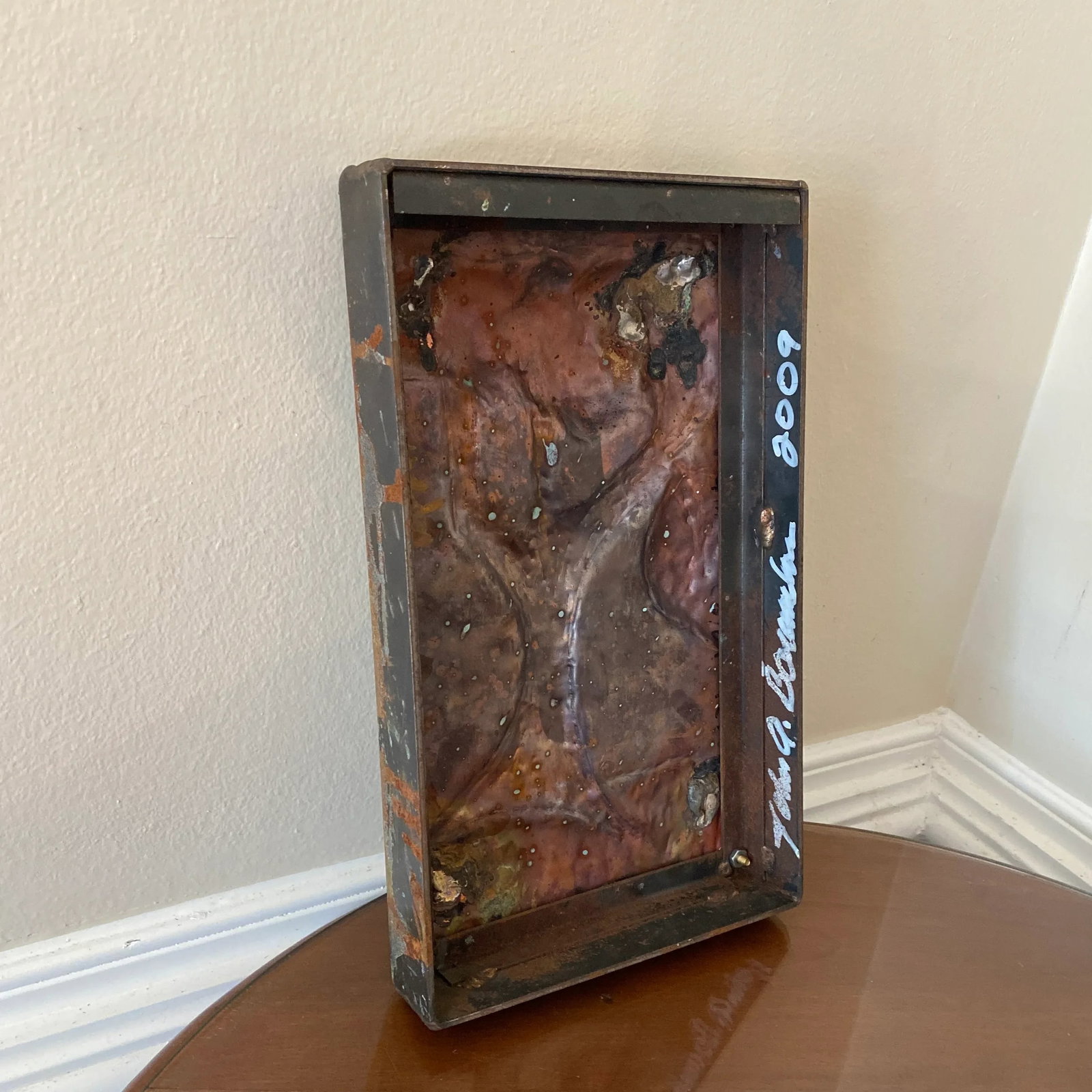 Early 21st Century Artist Made Brutalist Style Copper Tree Plaque - 7
