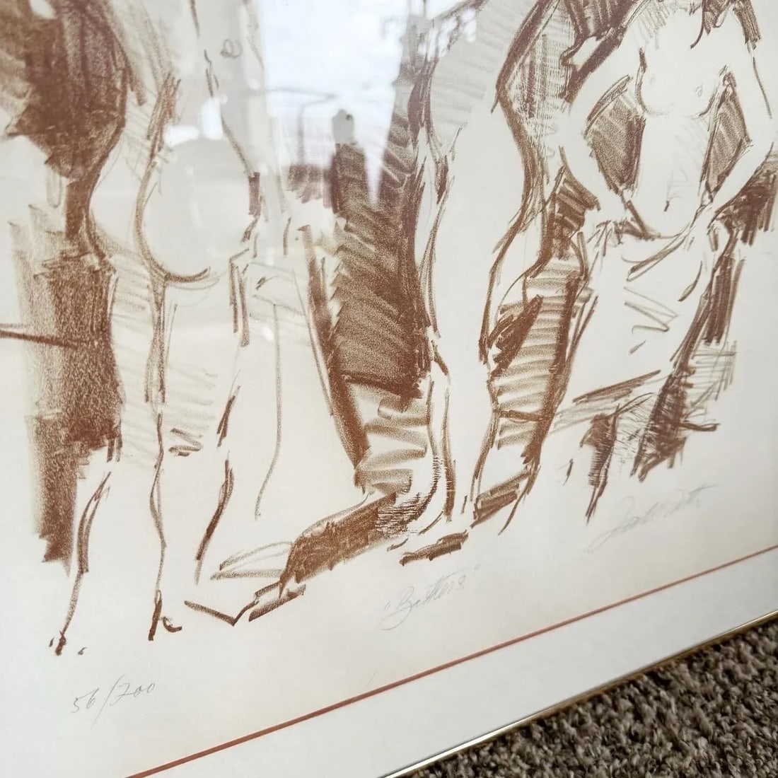 Signed and Numbered Lithograph "Bathers" by Jan De Ruth - 6