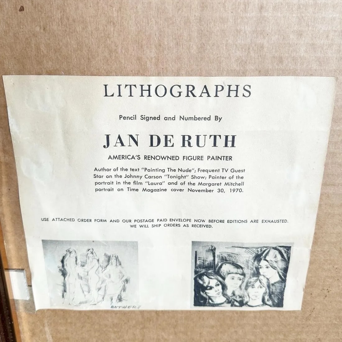 Signed and Numbered Lithograph "Bathers" by Jan De Ruth - 9