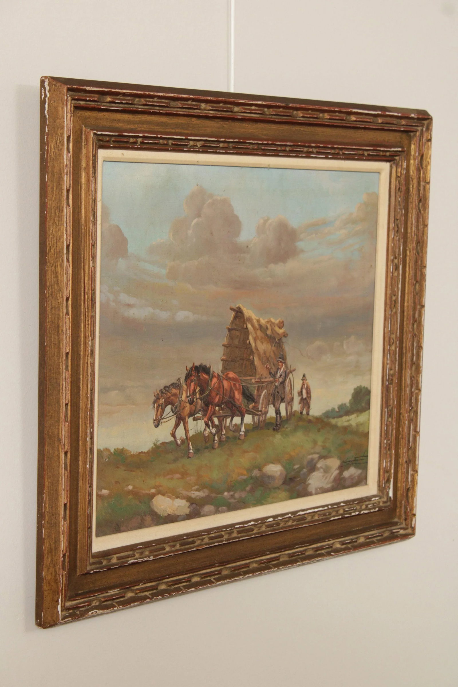 Elemer Kovacs Framed Covered Wagon Painting - 3