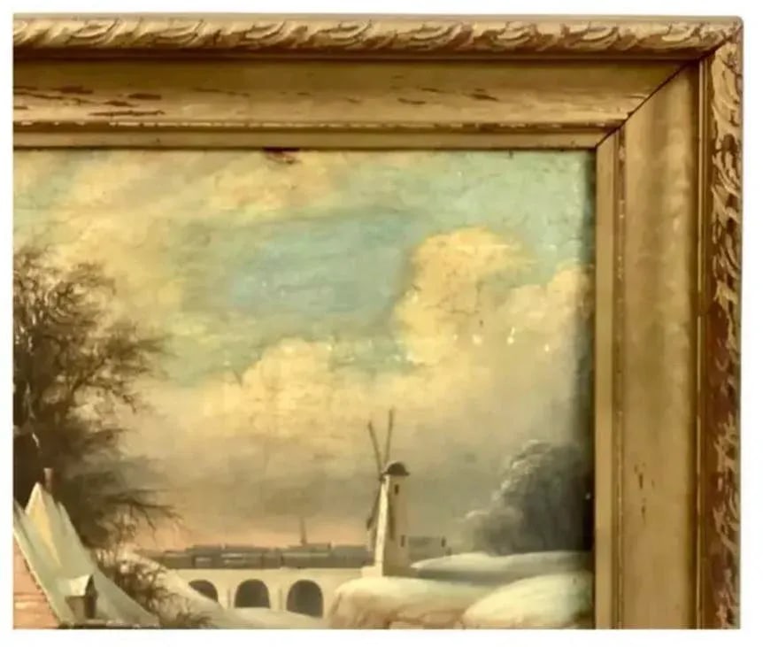 19th Century Dutch Oil on Artist Board Painting, Framed - 3