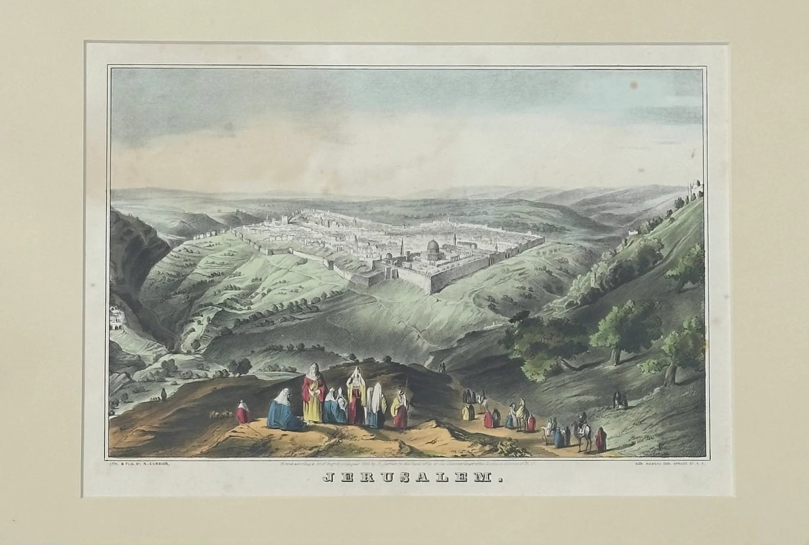 1846 Jerusalem View by Currier & Ives, Framed - 2