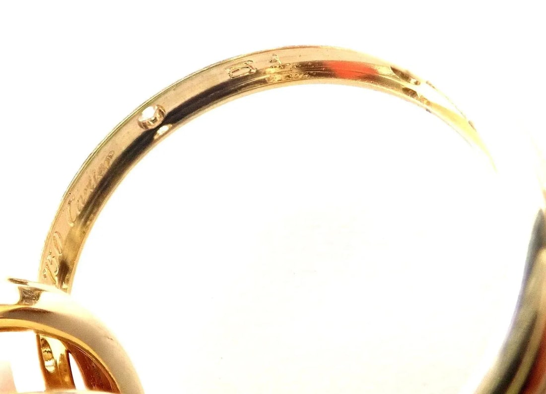 Cartier 18k Yellow Gold Diamond Constellation Trinity Ring Size 51 - 8
