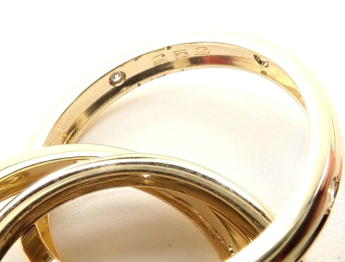 Cartier 18k Yellow Gold Diamond Constellation Trinity Ring Size 51 - 9