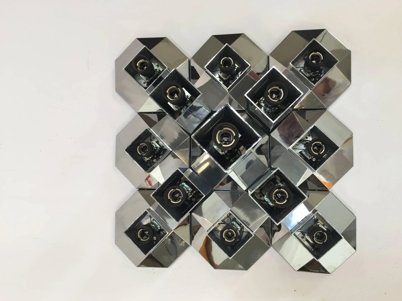 1970s Extra Large Modular Wall or Ceiling Lamp by Motoko Ishii for Staff - 4