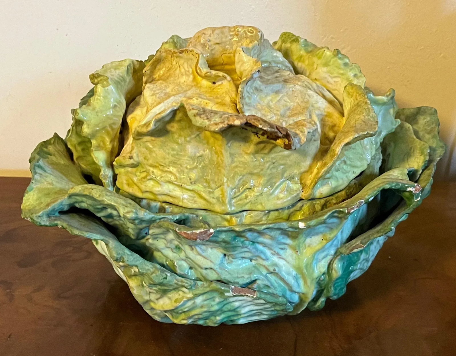 Antique 18th Century French Faience Lettuceware Cabbage Soup Tureen - 8