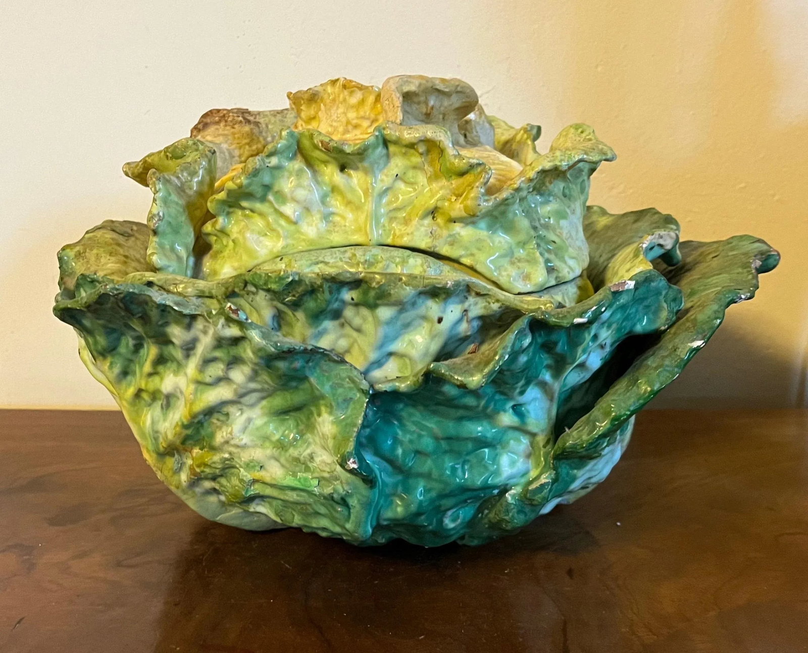 Antique 18th Century French Faience Lettuceware Cabbage Soup Tureen - 9