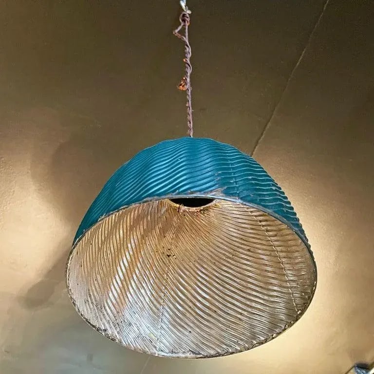 1920s Industrial Green X-Ray Mercury Glass Pendant Light - 8