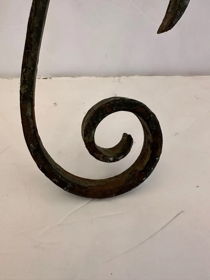 Antique Wrought Iron Wall Sconces -A Pair - 3