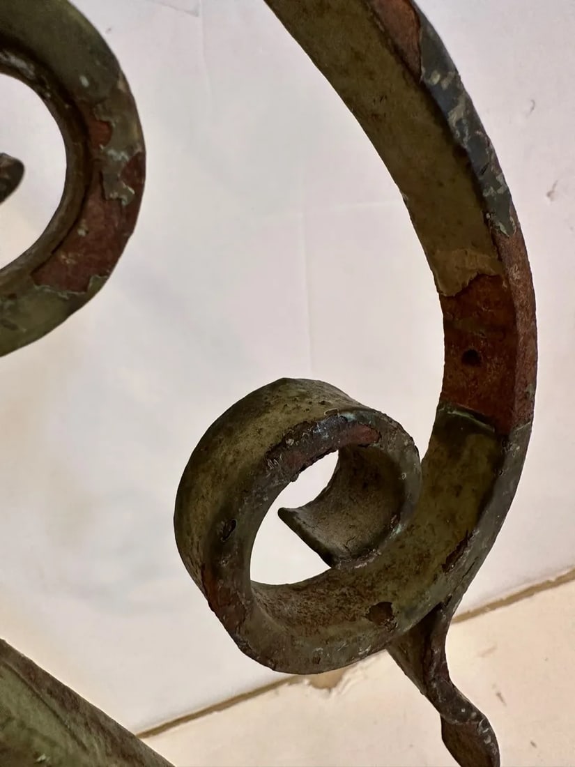 Antique Wrought Iron Wall Sconces -A Pair - 4