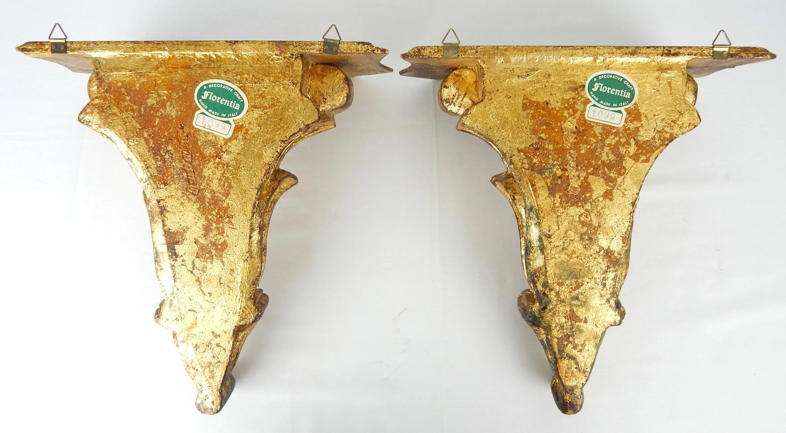 Large Giltwood Vintage Florentia Acanthus Leaf Brackets- Set of 2 - 9