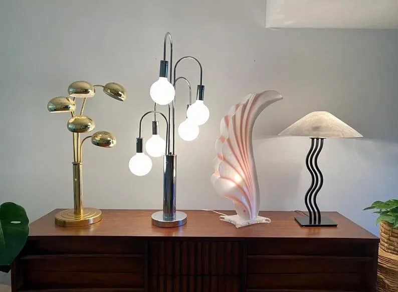 Mid Century Modern Brass Tiered Eyeball Lamp - 3