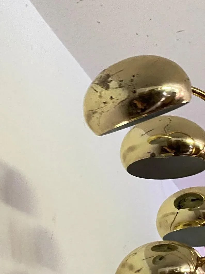 Mid Century Modern Brass Tiered Eyeball Lamp - 4