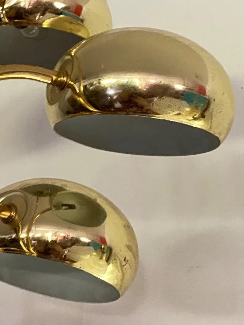 Mid Century Modern Brass Tiered Eyeball Lamp - 5
