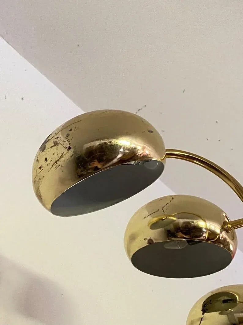 Mid Century Modern Brass Tiered Eyeball Lamp - 7