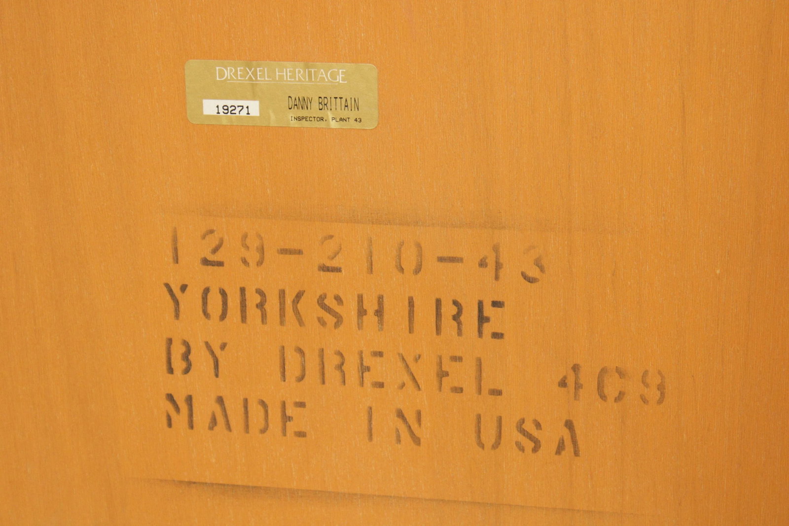 Drexel Yorkshire Rectangular Yew Wood Wall Mirror - 11