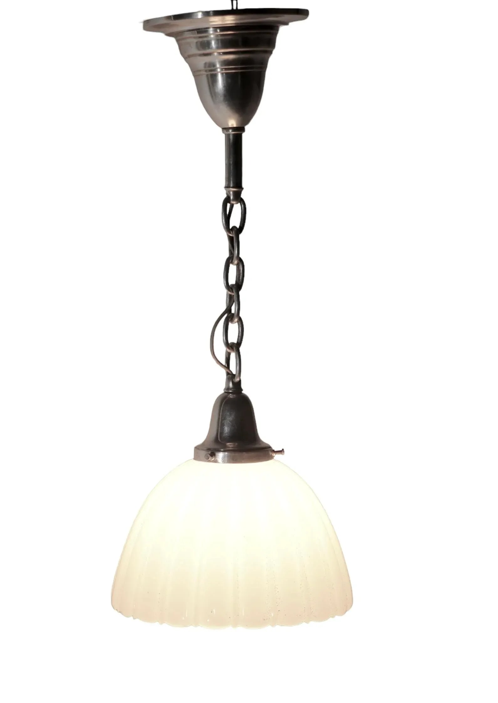 Turn of the Century Industrial Art Deco Hanging Fixture C. 1910/1930's - 10