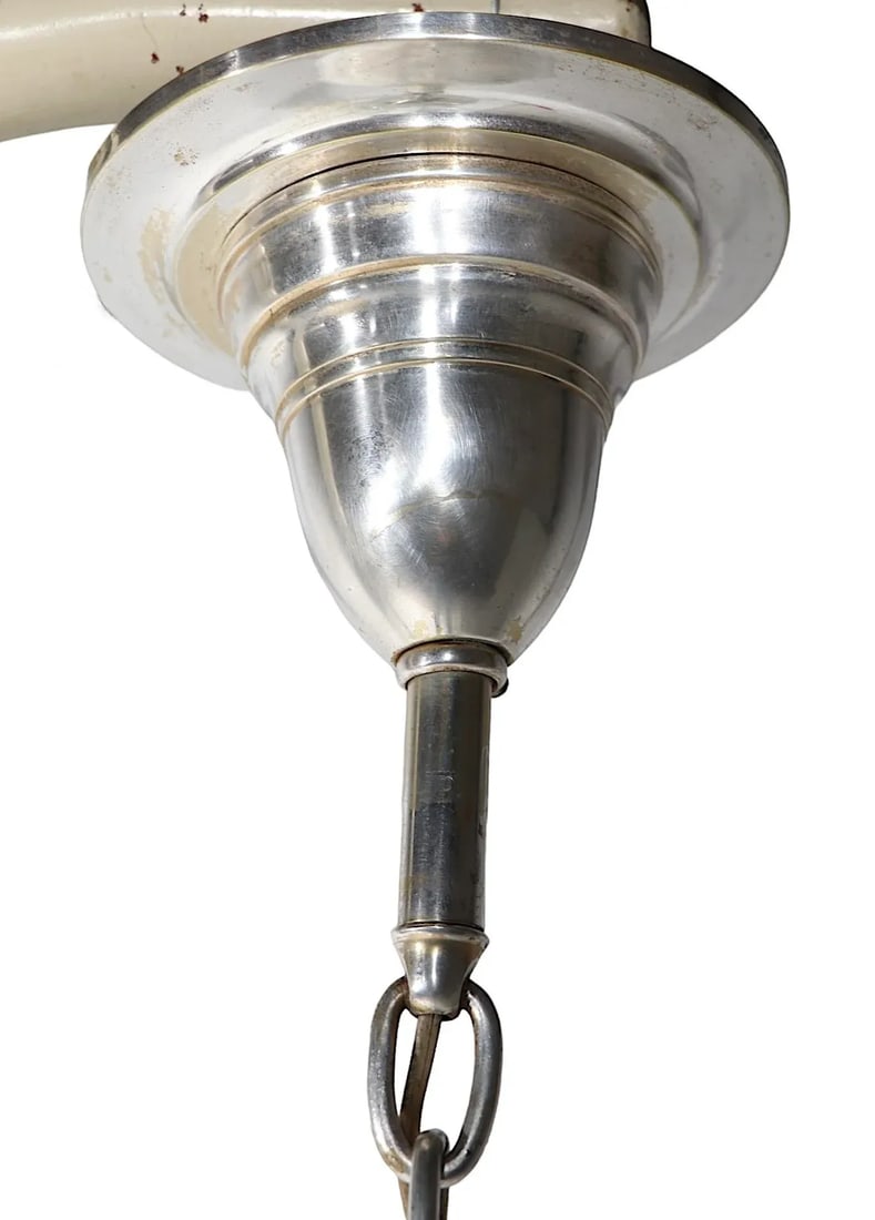 Turn of the Century Industrial Art Deco Hanging Fixture C. 1910/1930's - 6