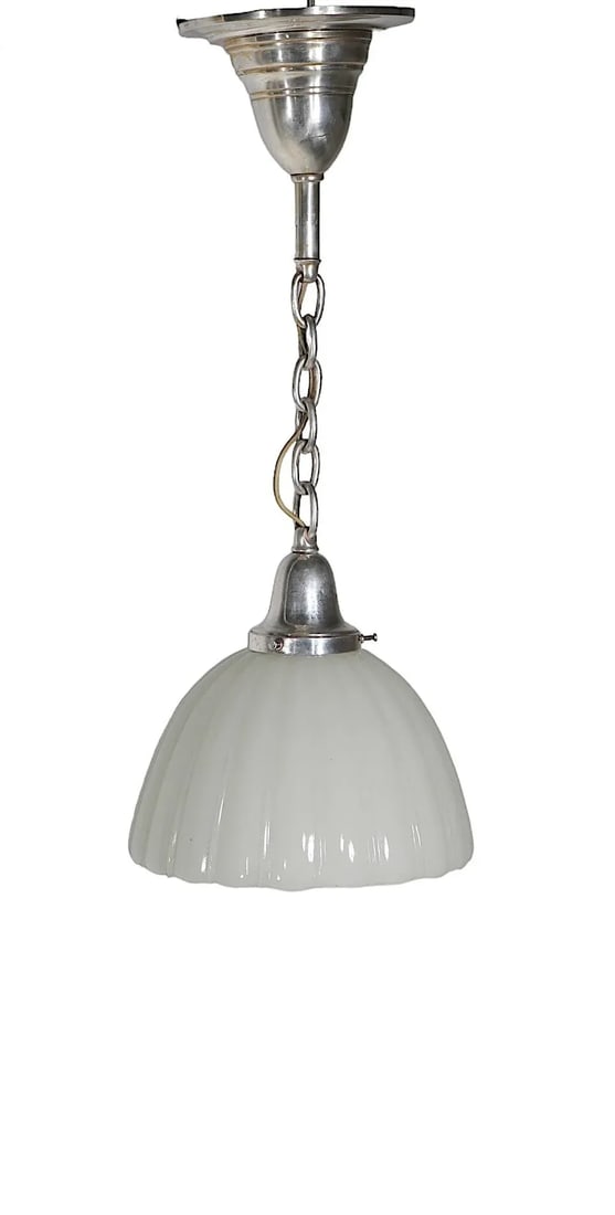 Turn of the Century Industrial Art Deco Hanging Fixture C. 1910/1930's - 9