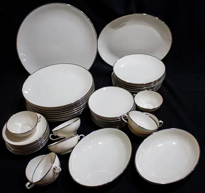 Franciscan China Masterpiece Pattern White Platinum Trim - 44 Pcs - 3