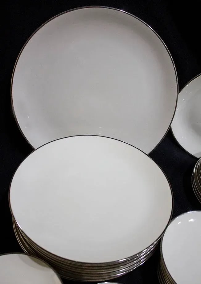 Franciscan China Masterpiece Pattern White Platinum Trim - 44 Pcs - 4