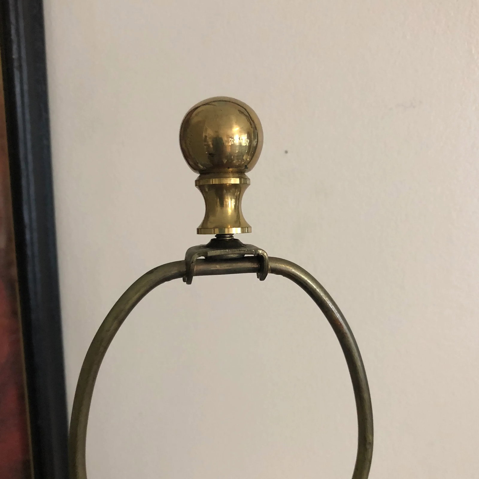 1970s Brass and White Ceramic Reticulated Lamp - 4