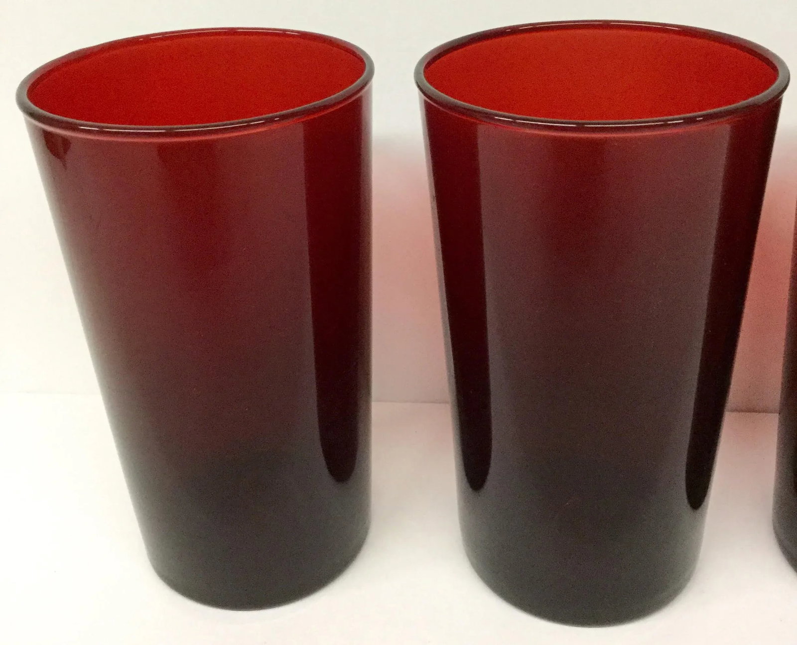 Vintage Ruby Red Signed Anchor Hocking Glasses - Set of 4 - 3