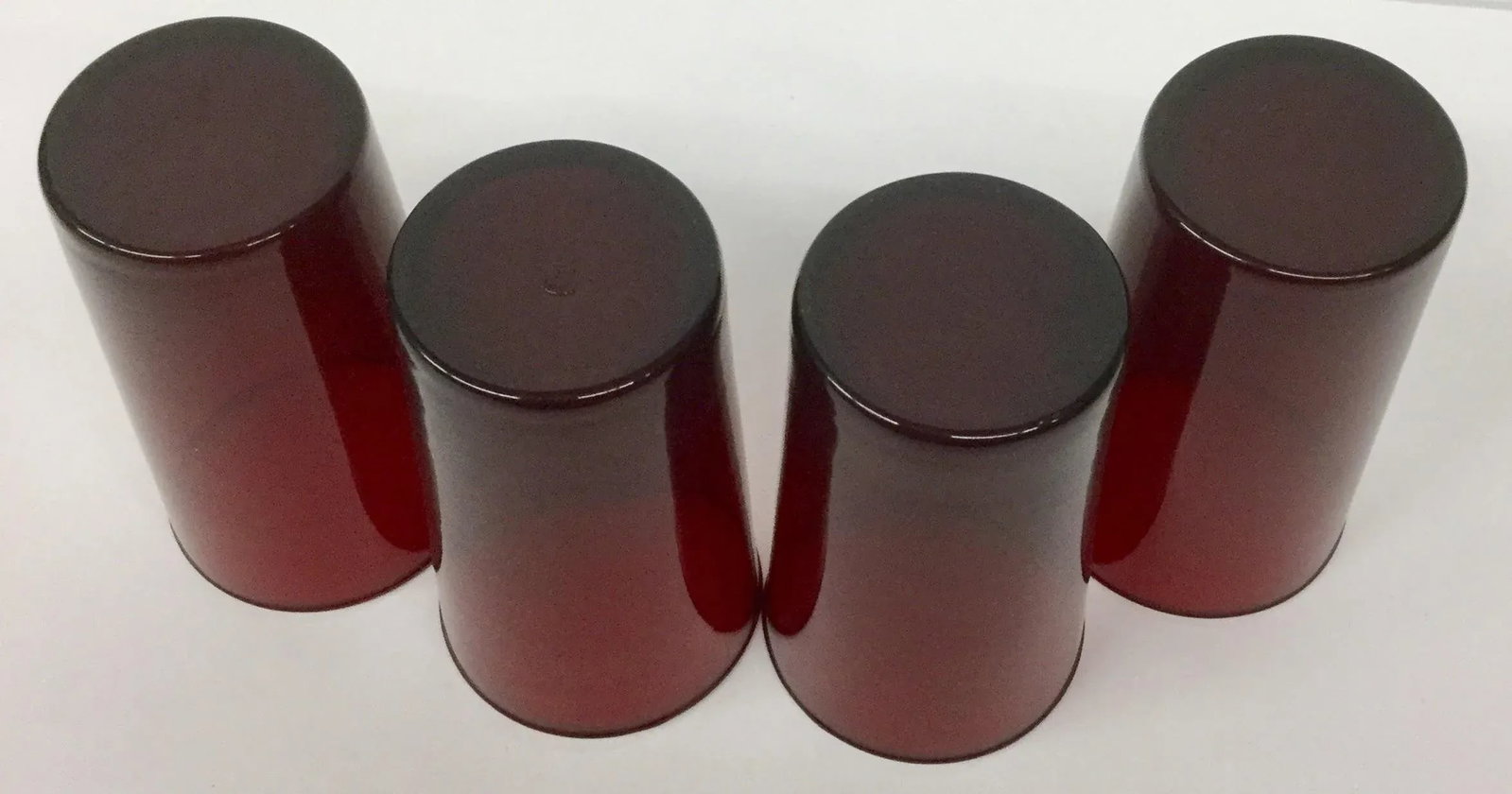 Vintage Ruby Red Signed Anchor Hocking Glasses - Set of 4 - 7
