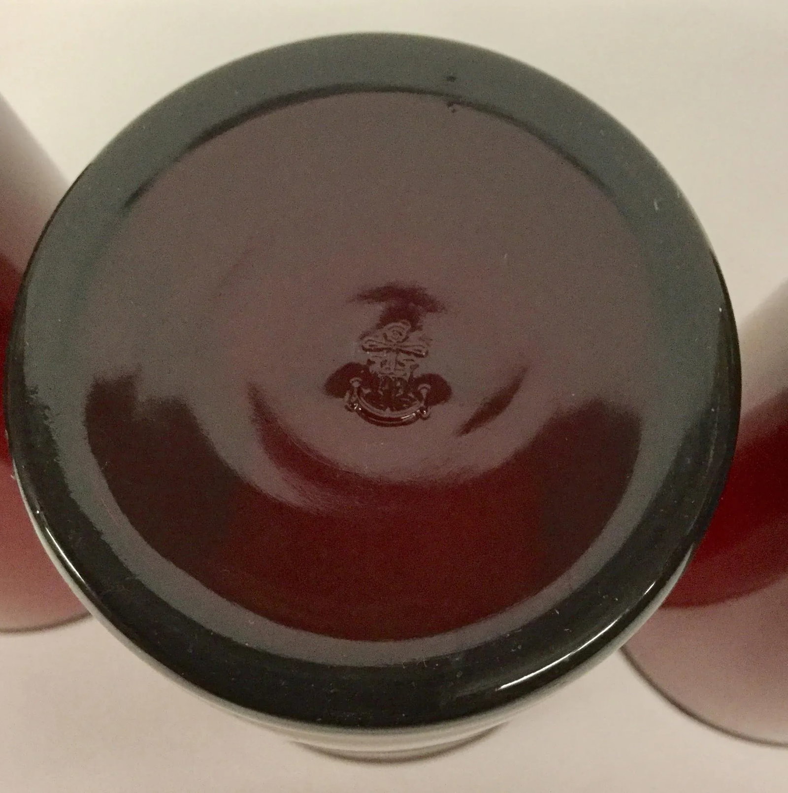 Vintage Ruby Red Signed Anchor Hocking Glasses - Set of 4 - 8