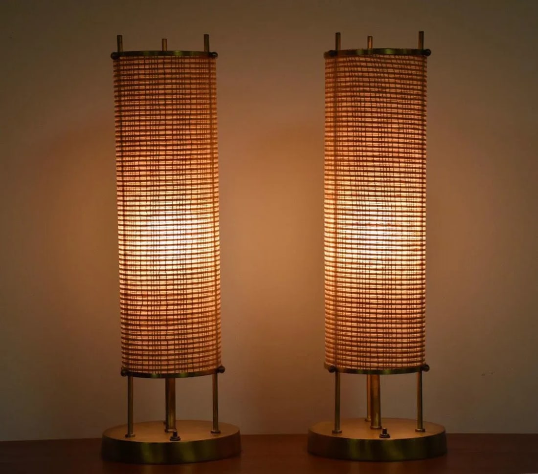 Vintage Modern Brass Table Lamps- a Pair - 3