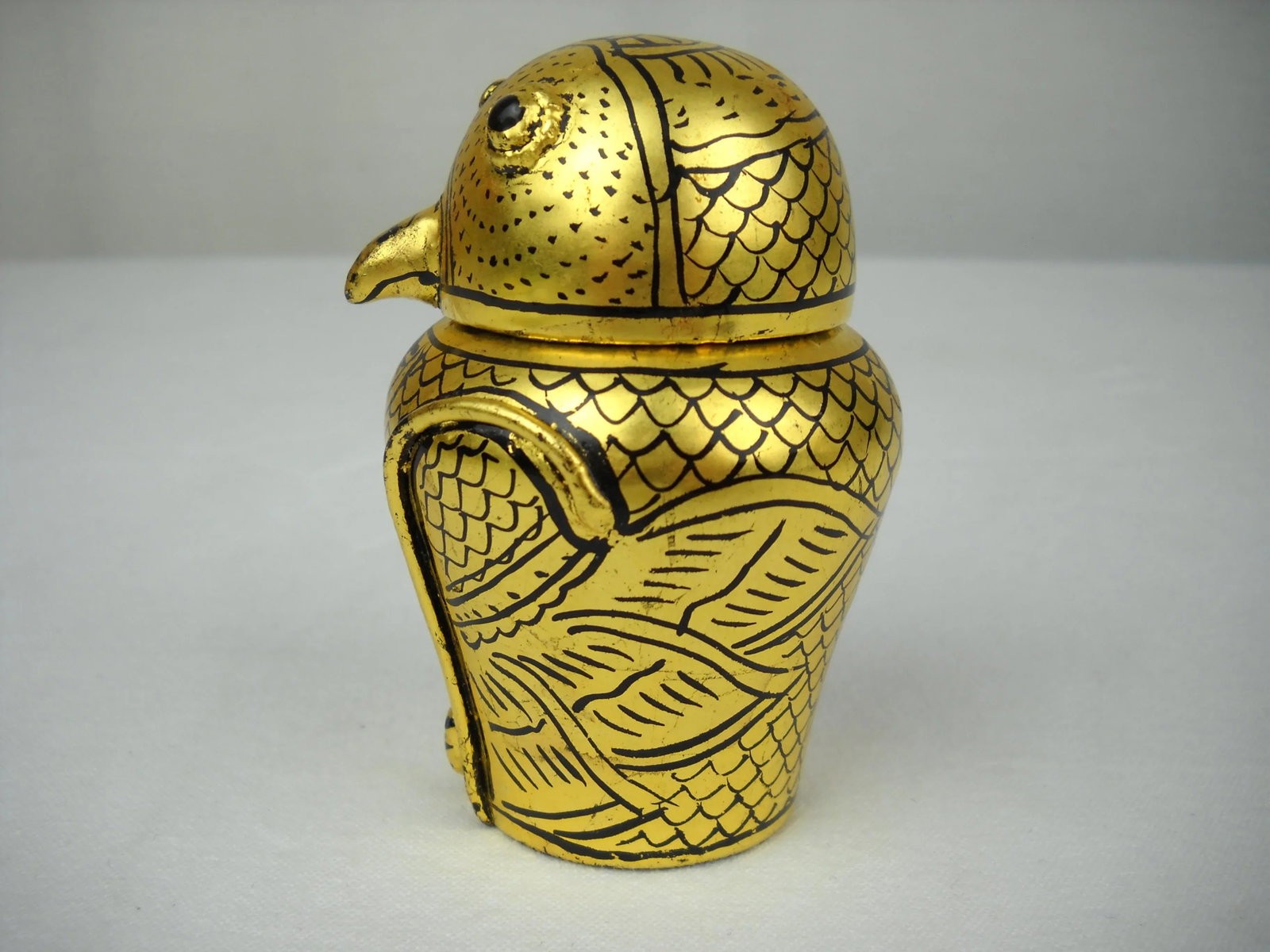 Petite Burmese Lacquer Owl Box - 3
