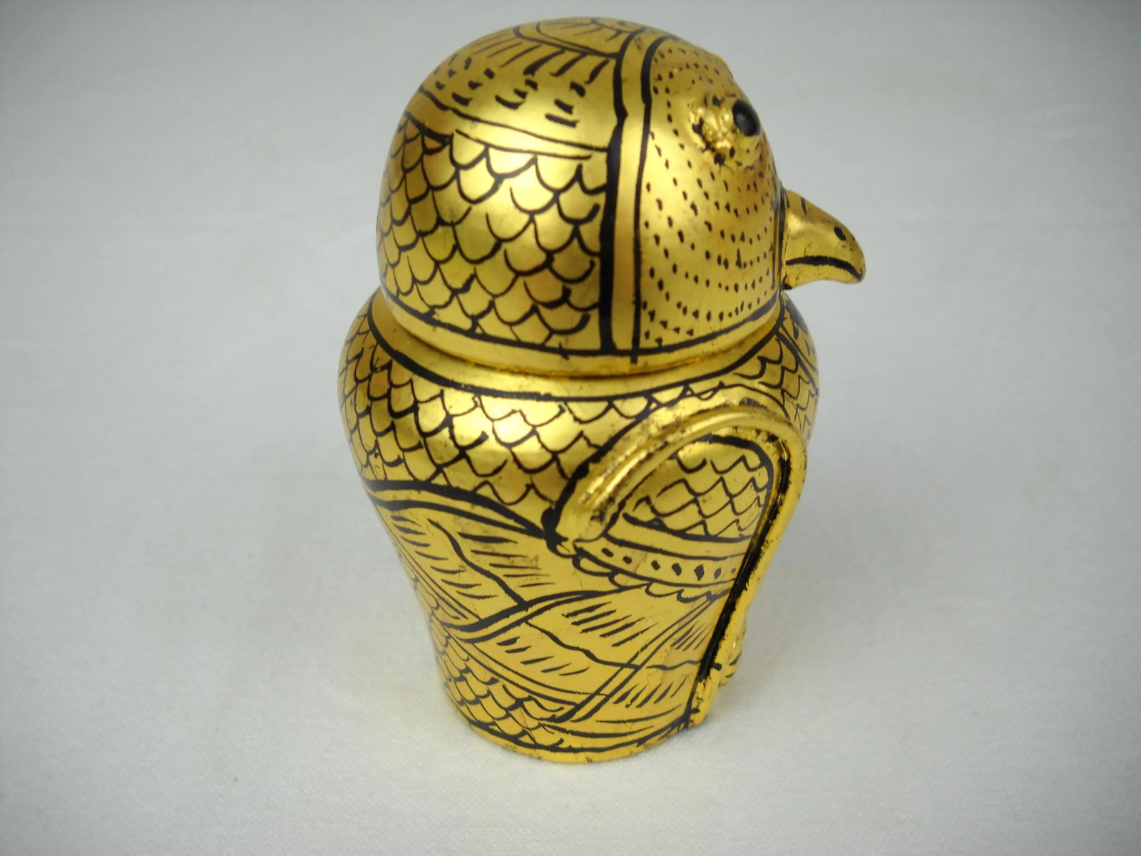 Petite Burmese Lacquer Owl Box - 5