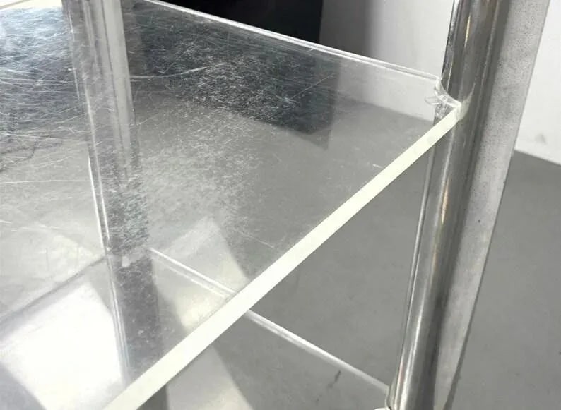 Vintage Postmodern Chrome & Lucite Shelf - 7