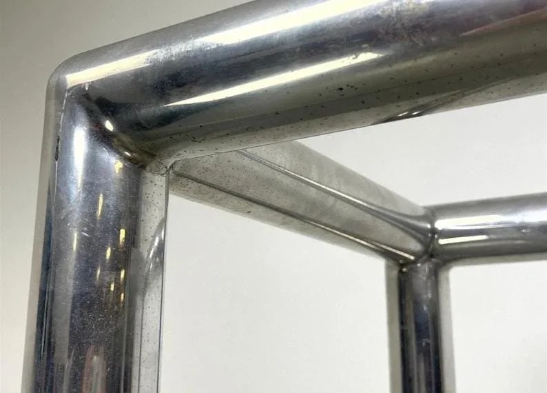 Vintage Postmodern Chrome & Lucite Shelf - 8