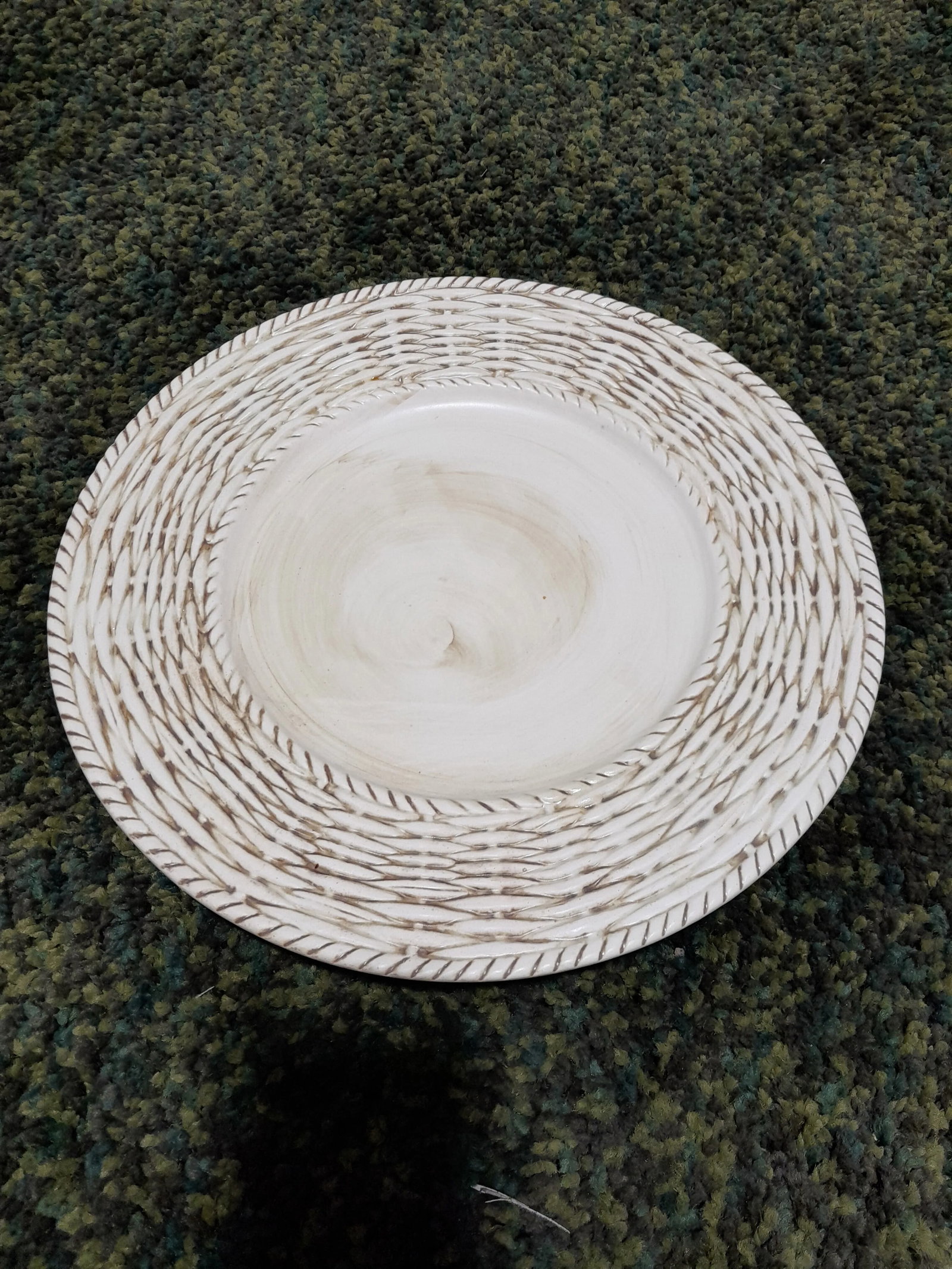 1980s Fitz and Floyd Basketweave Charger Plates- Set of 8 - 8