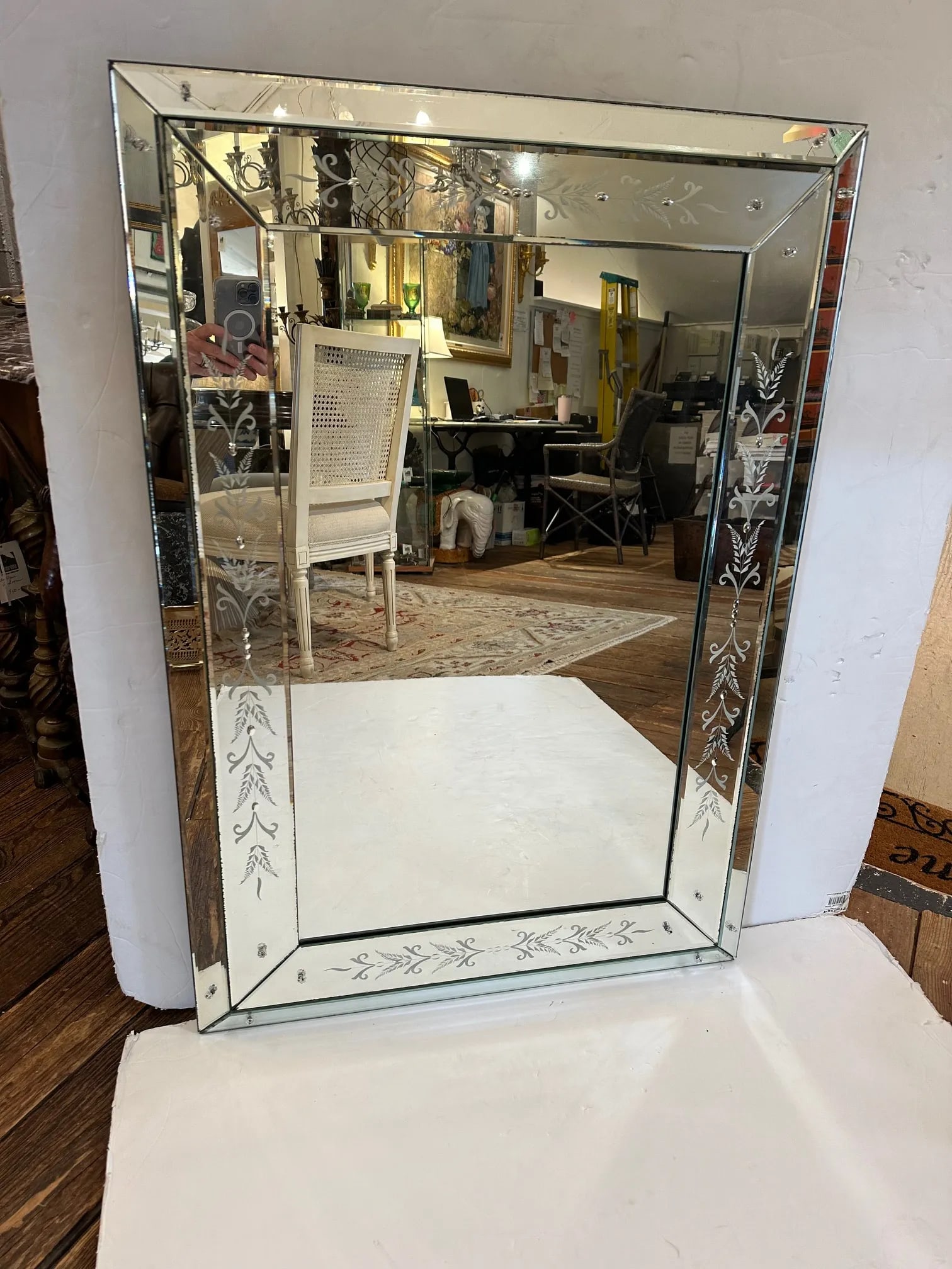 Rectangular Vintage Etched Mirror - 4