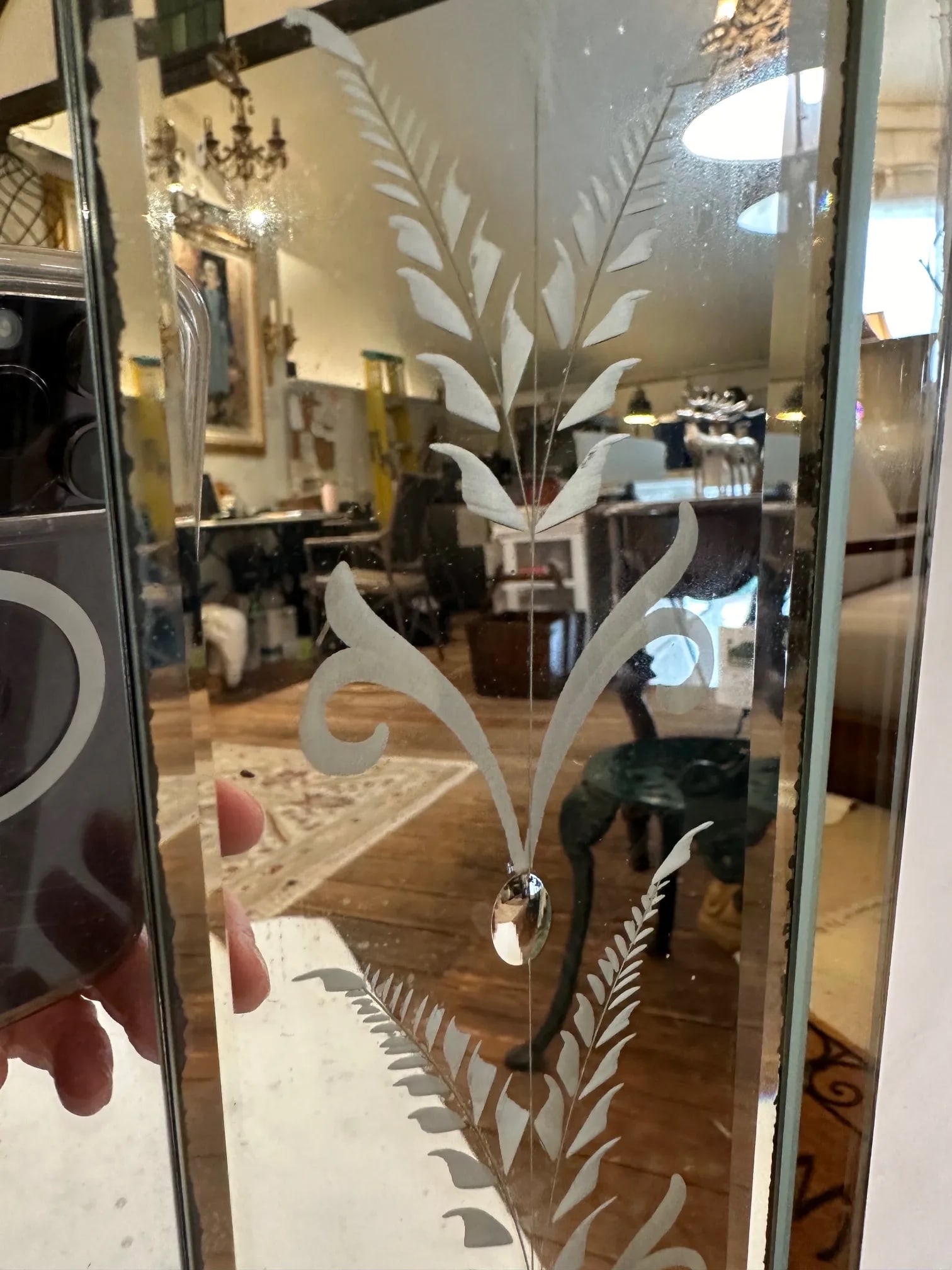 Rectangular Vintage Etched Mirror - 5