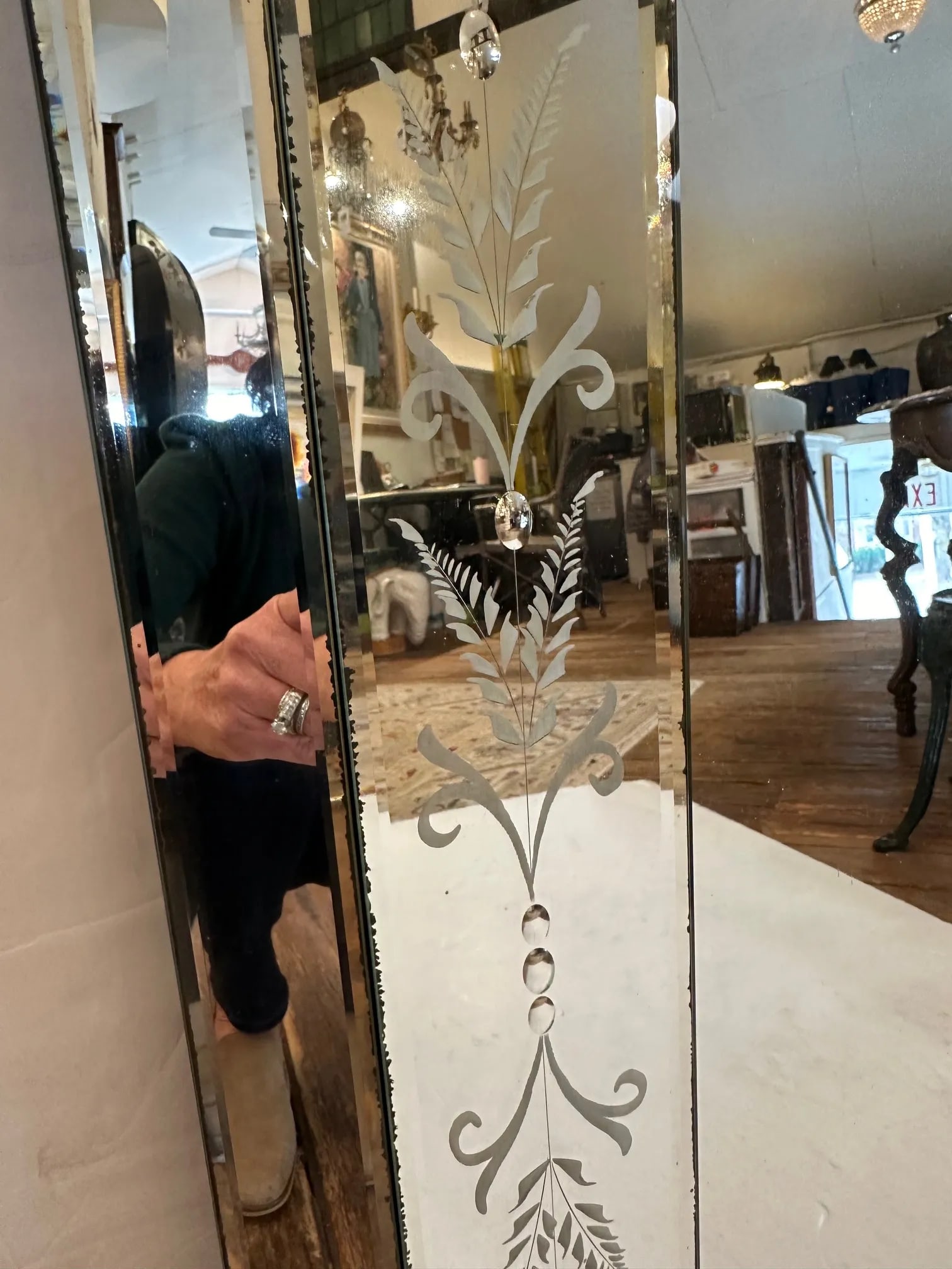 Rectangular Vintage Etched Mirror - 7