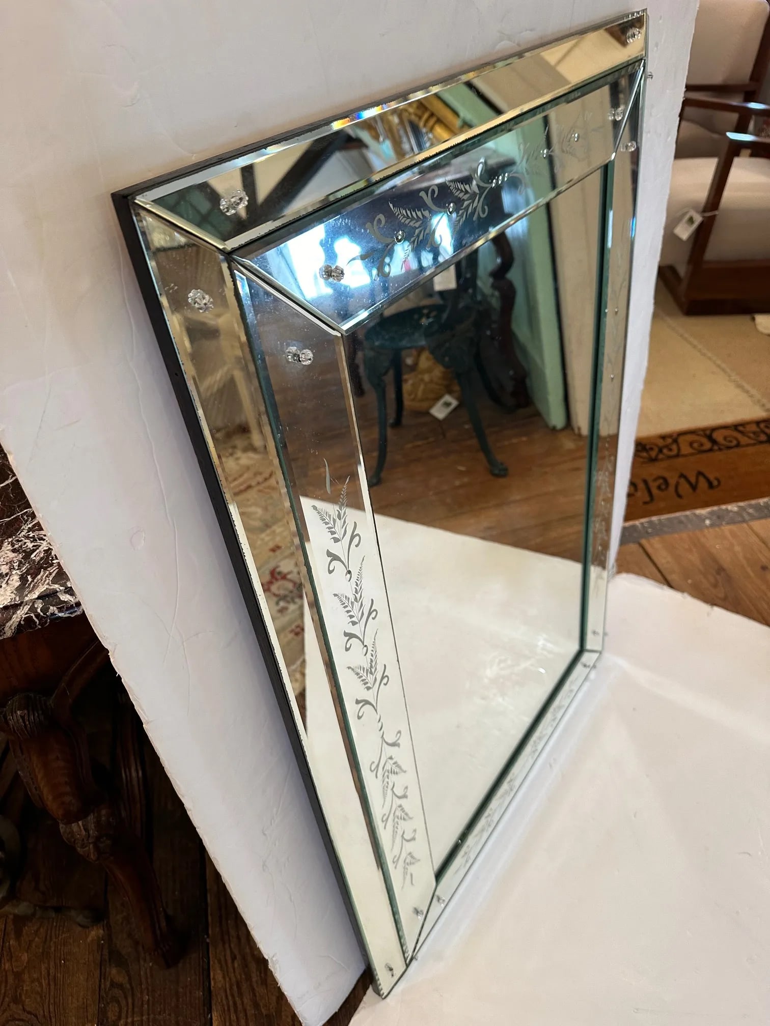 Rectangular Vintage Etched Mirror - 8