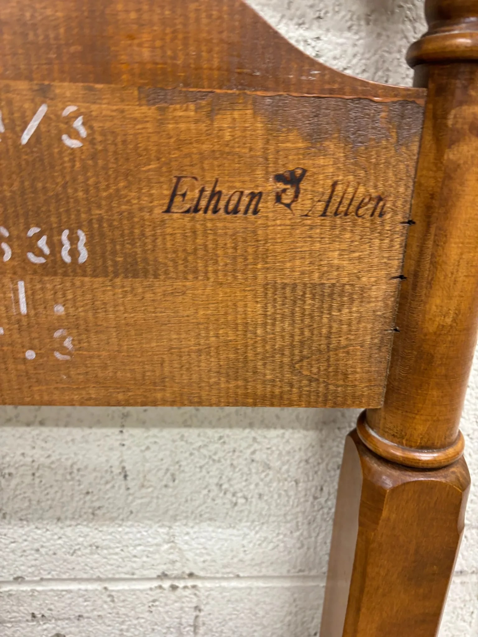 Vintage Ethan Allen Heirloom Nutmeg Maple Twin Size Colonial Style Headboard - 5