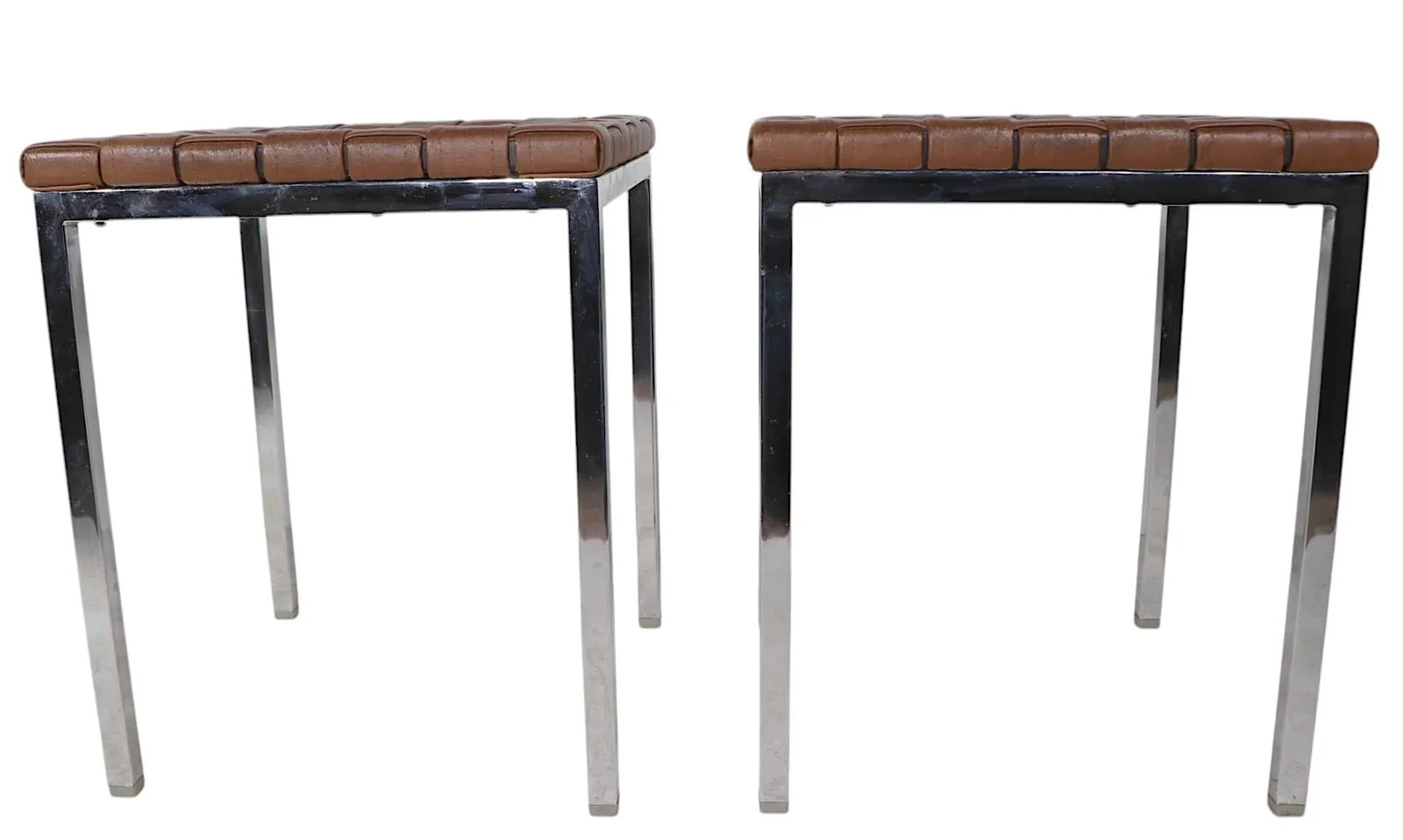 Pr. Mid Century Stools Designed by Voitto Haapalainen for Asko Made in Finland C 1960's - 4